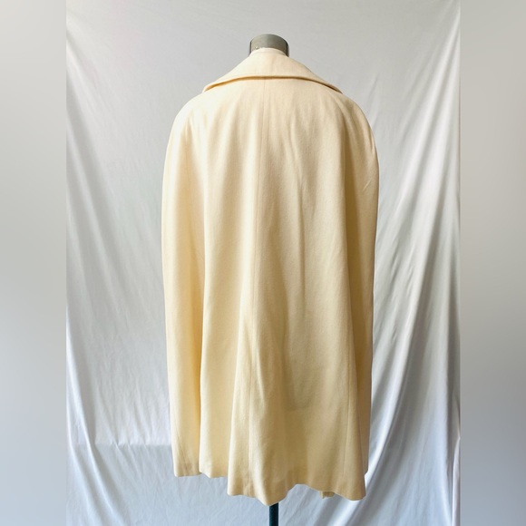 RARE Vintage 1960 WELLINGTON FASHIONS cream merino wool cape coat O/S - Picture 7 of 16